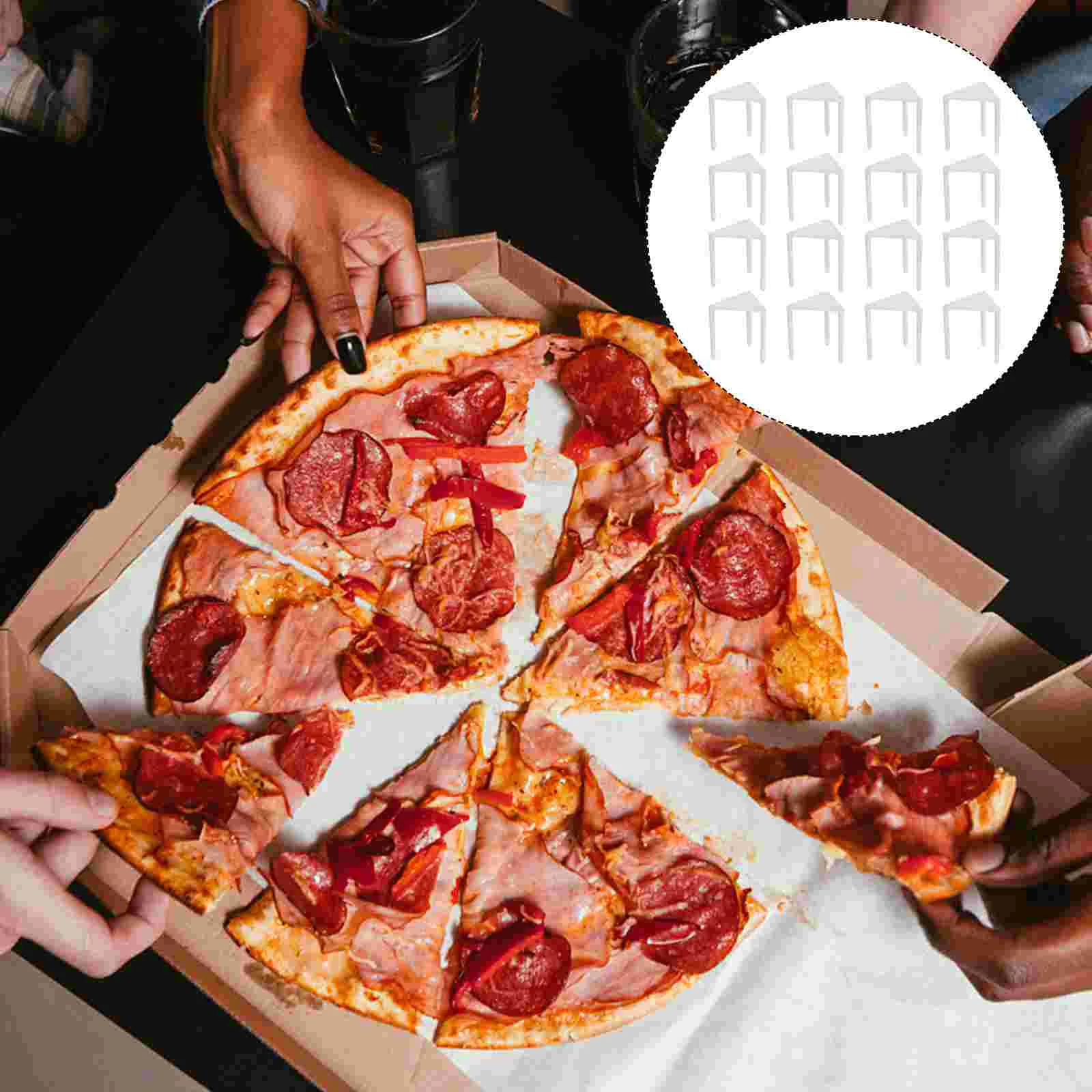 

Disposable Pizza Tripod Pizza Saver Stand Anti-Stick Fixing Frame Anti-Collapse Triangle Bracket Anti-Sticking Holder