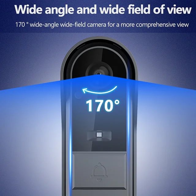 4.3'' IPS Screen Wireless Intercom Doorbell Camera Smart HD Night Vision Two-Way Audio Waterproof Home Security Video Eye Bell 5