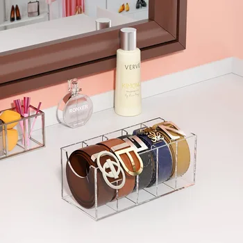 5/8/11 Grid Belt Organizer,Acrylic Belt Storage Holder for Closet,Display Case for Tie,Bow Tie,Belt Storage Rack & Display Box - Image 6