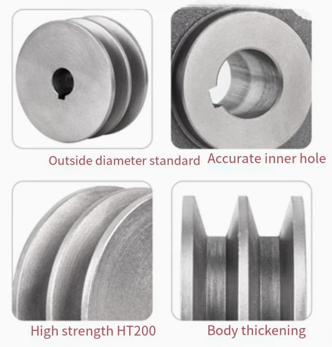100mm Outer Diameter Double Groove Pulley shaft size 24mm for electric