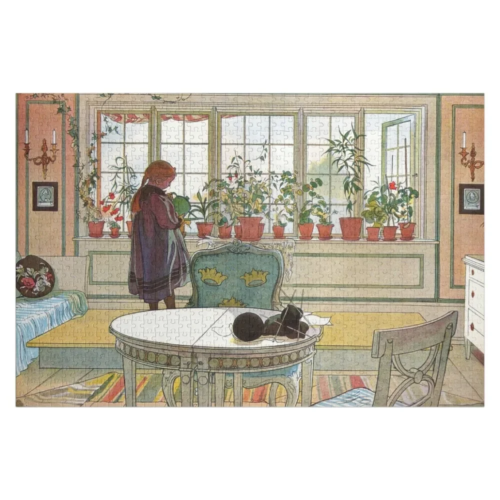 

Flowers On The Windowsill By Carl Larsson 1894 Jigsaw Puzzle Wooden Decor Paintings Customized Photo Puzzle