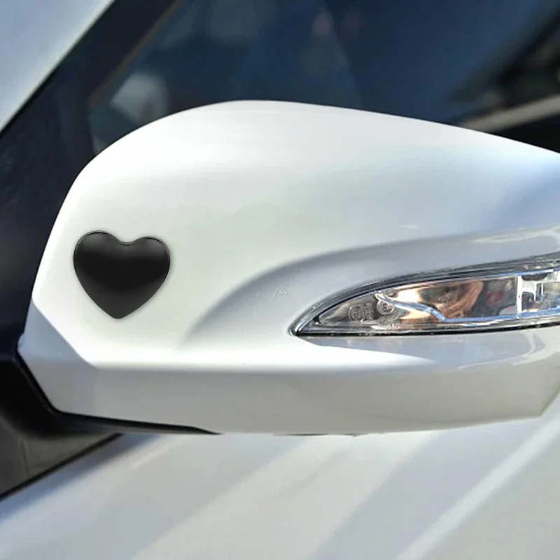 Chic 3D Heart-Shaped Black and Pink Metal Decorative Sticker