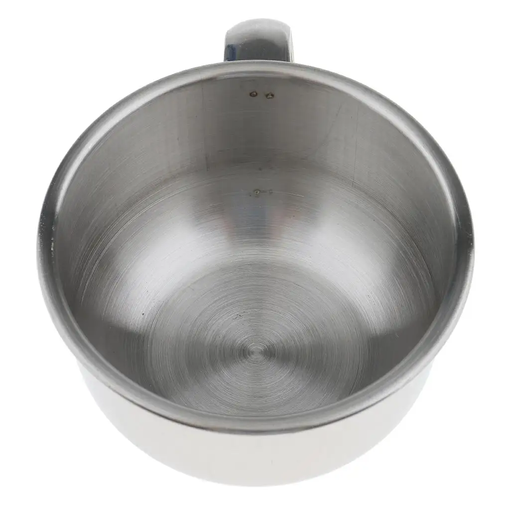 8cm Stainless Steel Shaving Mug Bowl Cup for Shave Brush W/ Handle