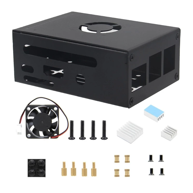 

Металлическая крышка корпуса для OrangePi 3B (N510) Корпус с охлаждающим вентилятором и алюминиевыми радиаторами из 3 предметов