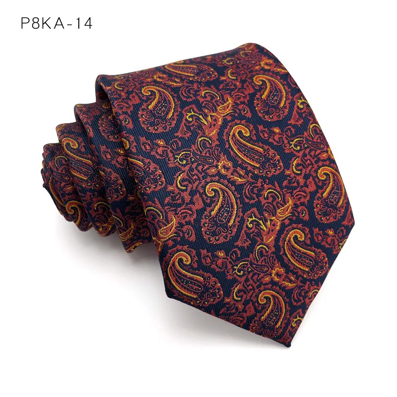 Luxus 8cm Herren Krawatte Blumen Paisley Krawatten für Mann Bräutigam Groom sman Jacquard gewebte Krawatte formelle Business-Party-Accessoires – Detail 19