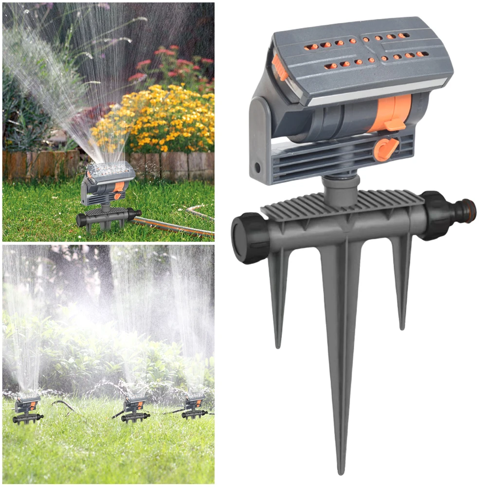 Oscillating Sprinkler Lawn Swing Sprinkler 16 Nozzles Watering Irrigation System Adjustable Flow Watering Device for Large Area