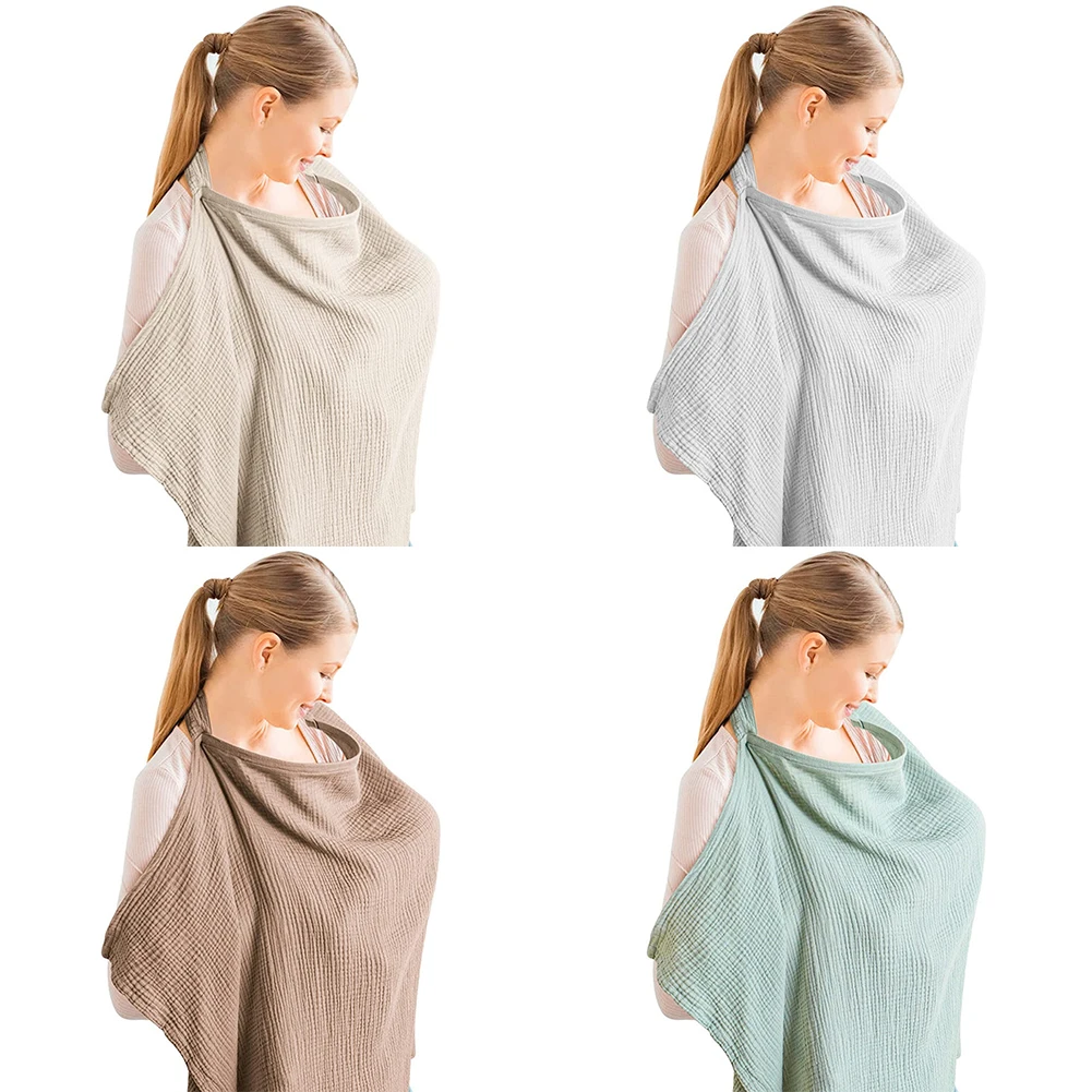Mother Outing Breastfeeding Towel Soft Gauze Cotton Baby Feeding Nursing Covers Adjustable Anti-glare Nursing Cloth