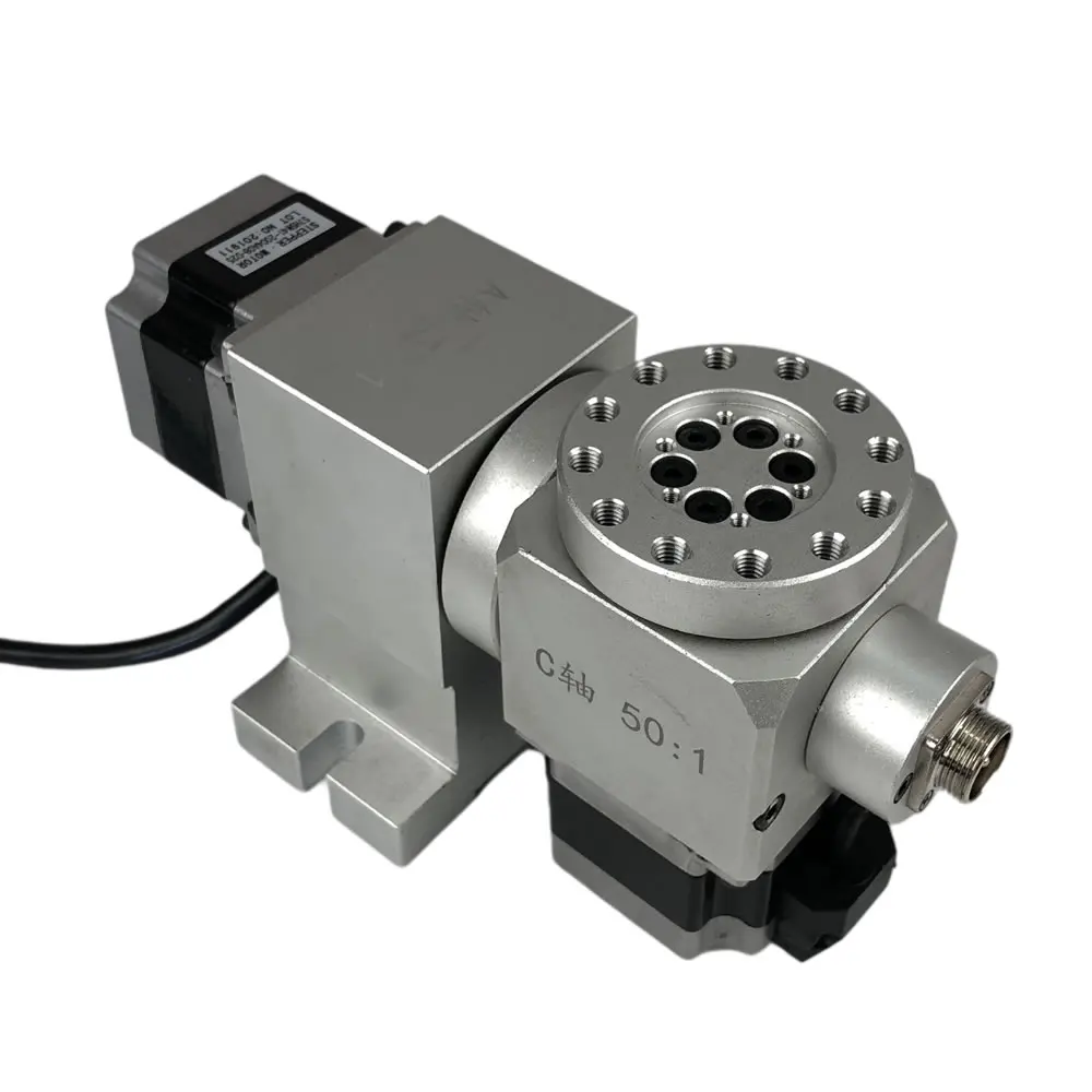 

Harmonic Drive Reducer CNC 4th 5th A B Rotary Axis Speed Reducing Ratio 50:1 5 Axis NEMA23 Stepper Motor for CNC Milling Machine