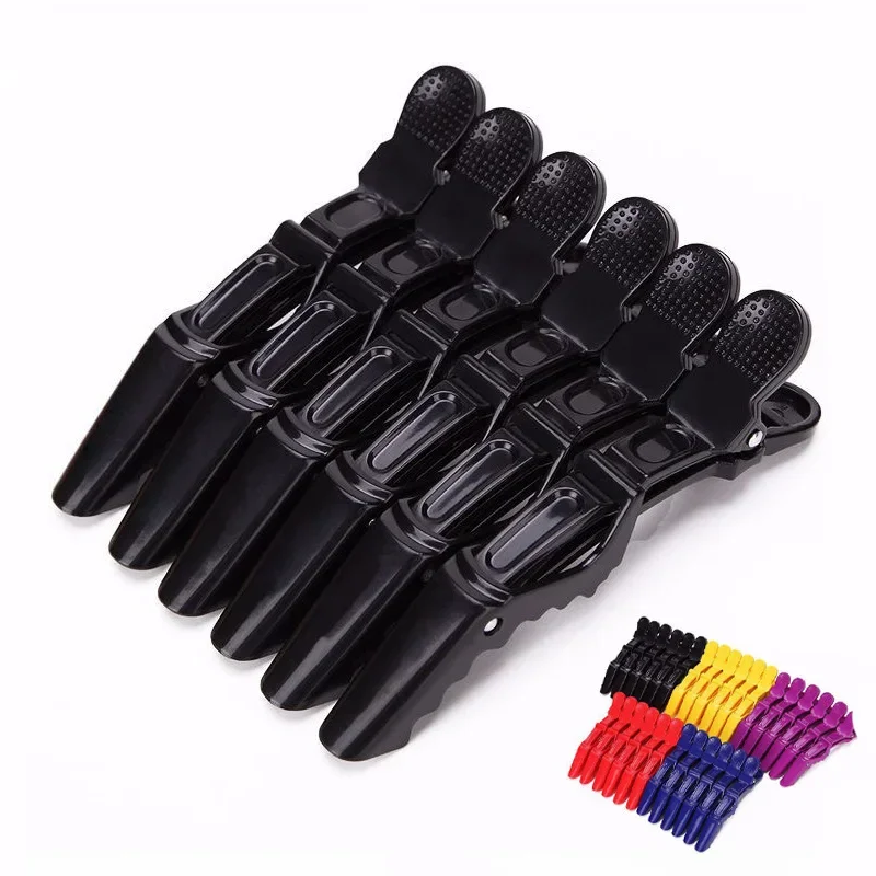 5Pcs 악어 미용 헤어 클립 플라스틱 미끄럼 방지 머리핀 블랙 핑크 내구성 헤..