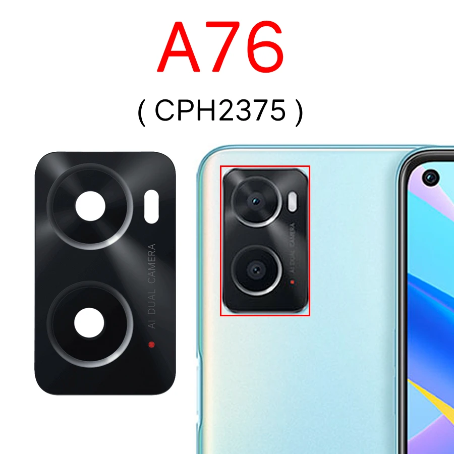 Lentille en verre de caméra arrière pour Oppo A1k A5S A8 A9 A15 A16 A52 Lentille en verre de caméra arrière pour Oppo A1k A5S A8 A9 A15 A16 A52