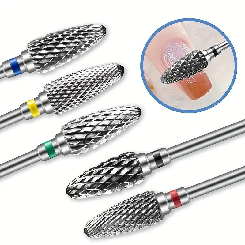 Tungsten Carbide Flame Nail Drill Bits Cuticle Nail File And Removal Gel Acrylic Nail Art Tools For Nail Machine Manicure 3