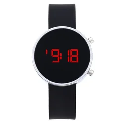 Women's Fashion LED Digital Sport Watch - Simple Round Dial, Casual Style Electronic Timepiece (Black Sliver)
