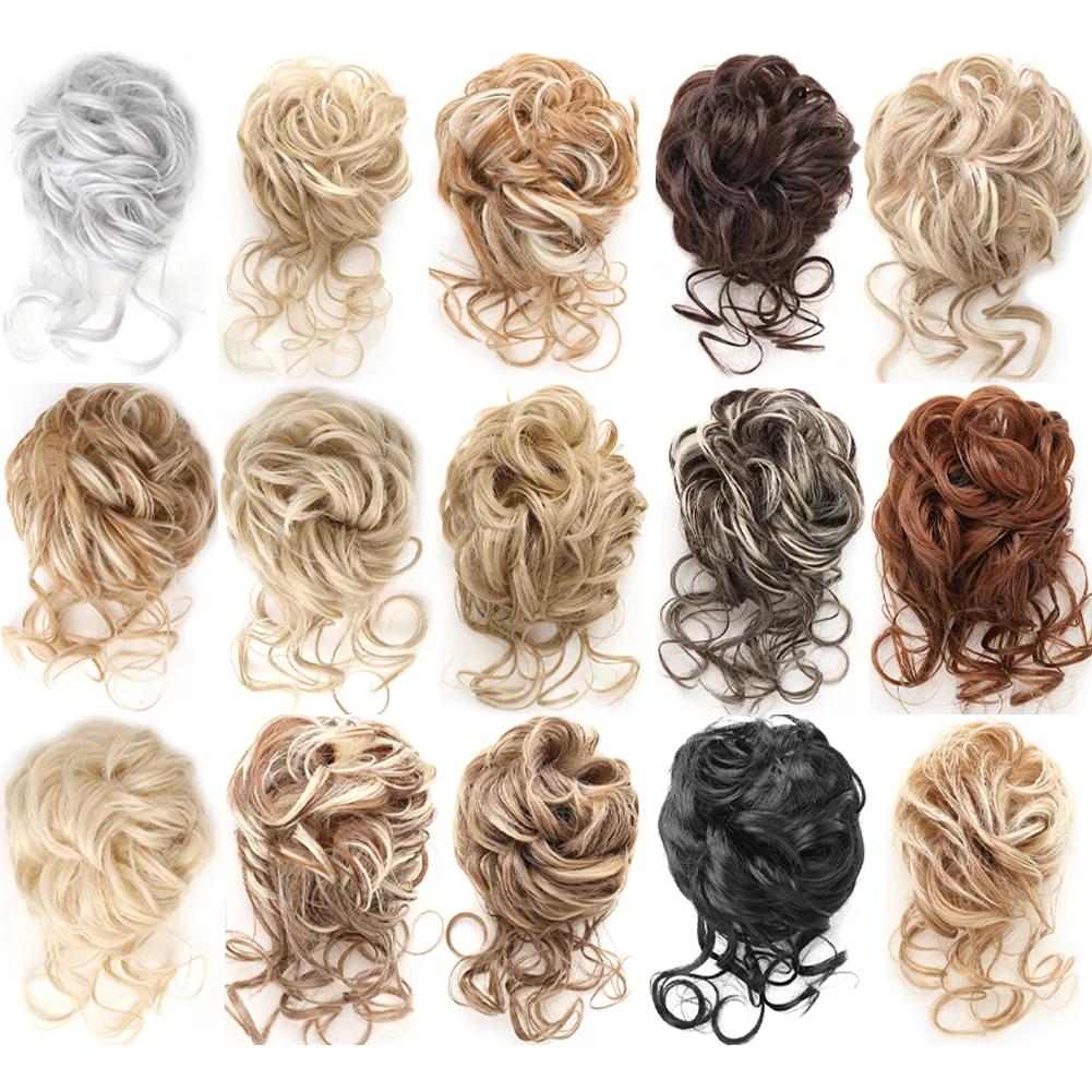 Synthetische unordentliche Dutt-Haarverlängerung, Klaue, Clip-in-Haarteil, Haarknoten, kurzes lockiges Haar für Frauen – Detail 2