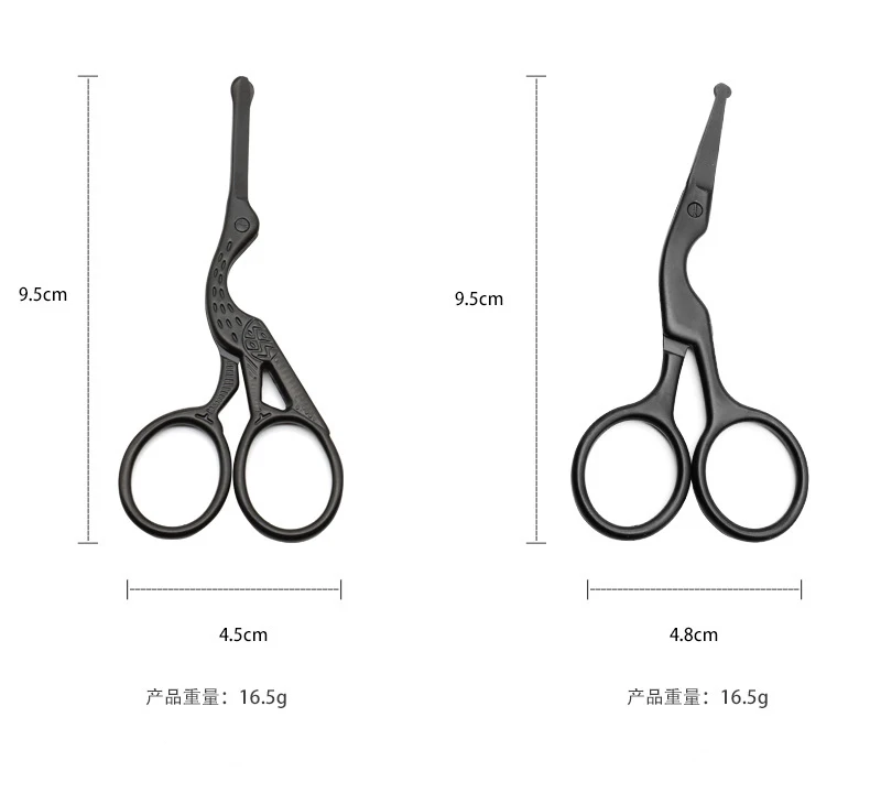 Description Picture 6 of item1Pc Round Head Nose Hair Scissors Stork Type BeautyScissors For Eyebrow Nose Hair Beard Ear Hair Eyebrow Scissor Stainless Steel