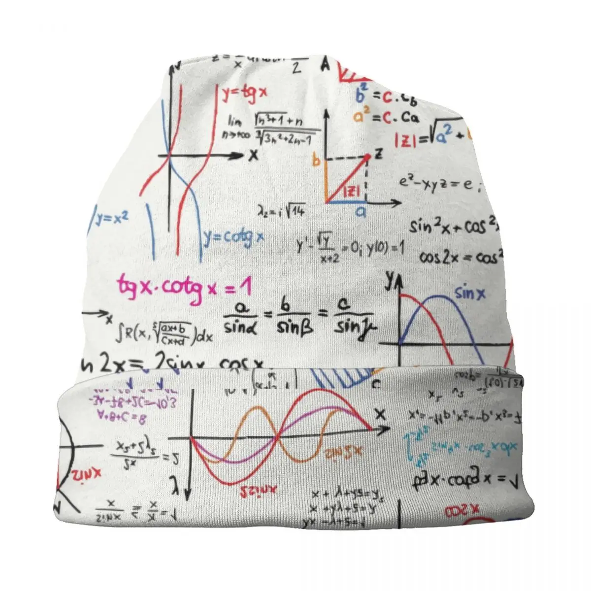 Mathematics Formulas Math Numbers Skullies Beanies Caps Men Women Winter Warm Knitted Hat Adult Geek Science Puzzle Bonnet Hats