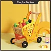 Children Supermarket Shopping Driver Cart Pretending Toy Children Mini Basket Simulated Cutting Food Fruit Kitchen Toy Gift 1