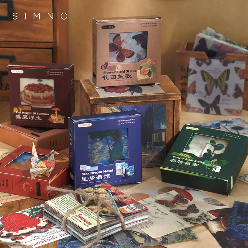 

100pcs/lot Memo Pads Material Paper Vintage North Island Junk Journal Scrapbooking Cards Retro Background Decoration Paper