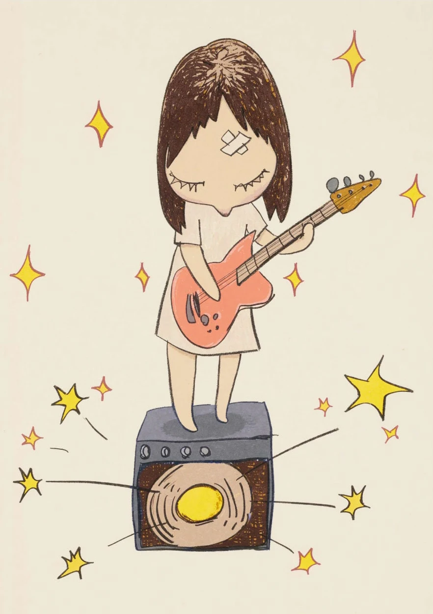 Yoshitomo Nara Guitar Girl Canvas Art Print