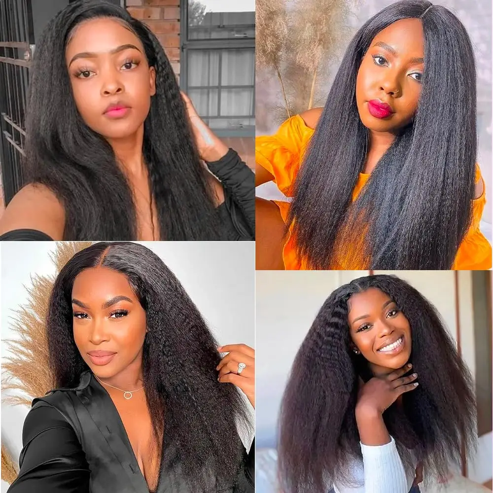 I Tip Hair Extensions Kinky Straight Human Hair Extensions Natural Black Color I Tip Human 50 Strands/Pack