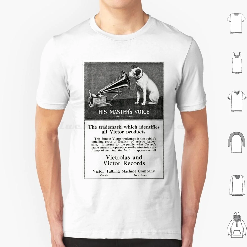 His Master'S Voice Music Record T Shirt 6Xl Cotton Cool Tee His Master S Voice Music Record His Masters Voice Hmv Record Label