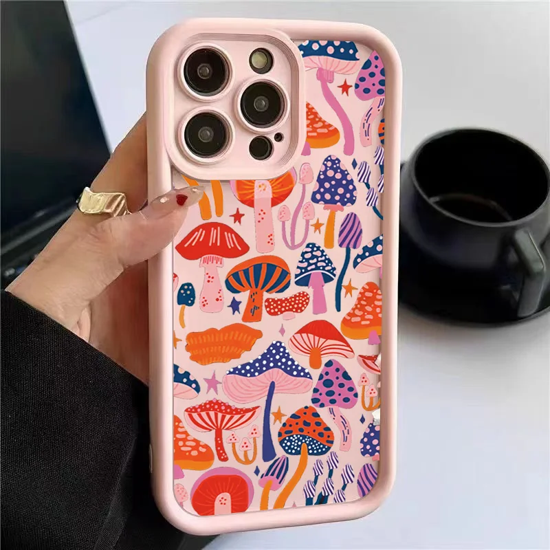 Colorful Mushroom Silicone Phone Case
