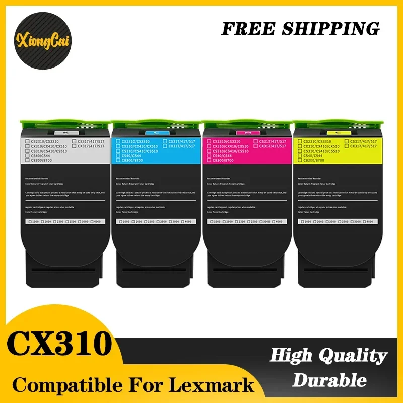 Toner Compatível para Lexmark Cx310dn Cx310n Cx410 Cx410de Cx410dte Cx410e Cx510 Cx510de Cx510dhe Cx510dthe Cx310 Cx410 Cx510 Cx510 Novo