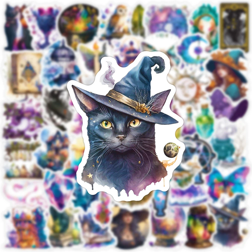 

10/30/50PCS Magic Gothic Witch Cartoon Graffiti Stickers Waterproof DIY Phone Laptop Skateboard Vinyl Cool Decals for Kids Toys