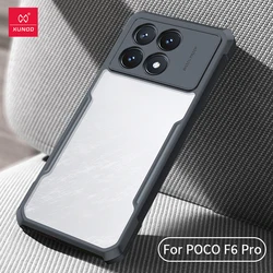 Xundd Airbag Anti-Shock Protective Case with Camera Lens Guard and Anti-Fingerprint Clear Back for PC and TPU (For POCO F6 Pro)