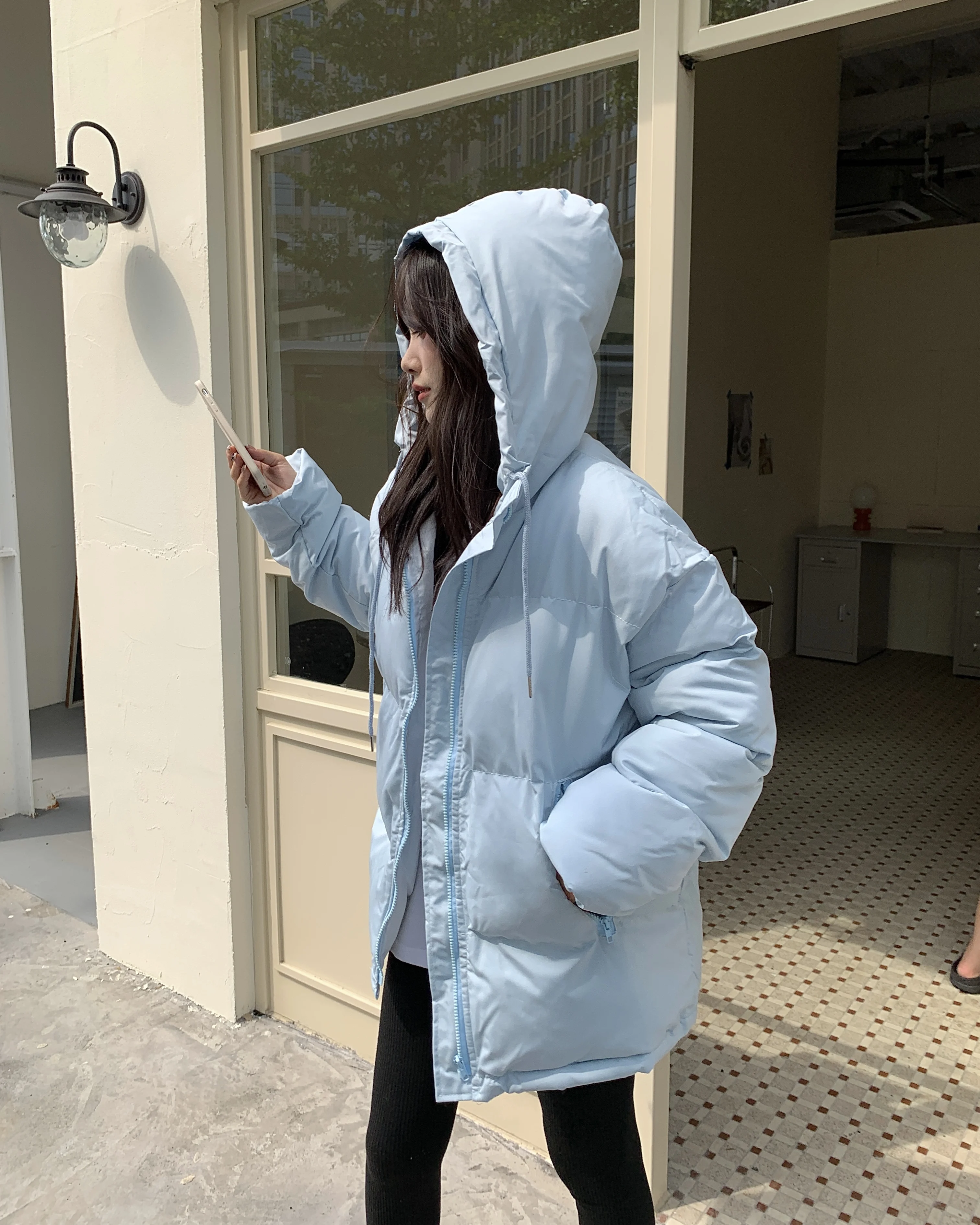 

Women's Cotton Padded Hooded Jacket 2023 Winter New Thicken Warm Parkas Woman Loose Zipper Whiter Parka Outerwear