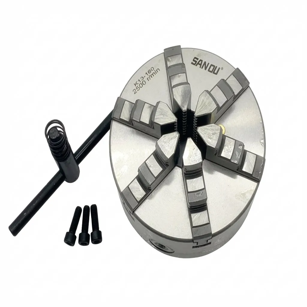 SANOU 160mm 수동 금속 선반척 6조 셀프 센터링 정밀 가공 및 연삭용 K13-160