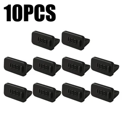 Silicone Dustproof USB Port Protectors - Laptop & PC Chargers Dust Plugs (Available in Multiple Quantities) (Black 10PCS)