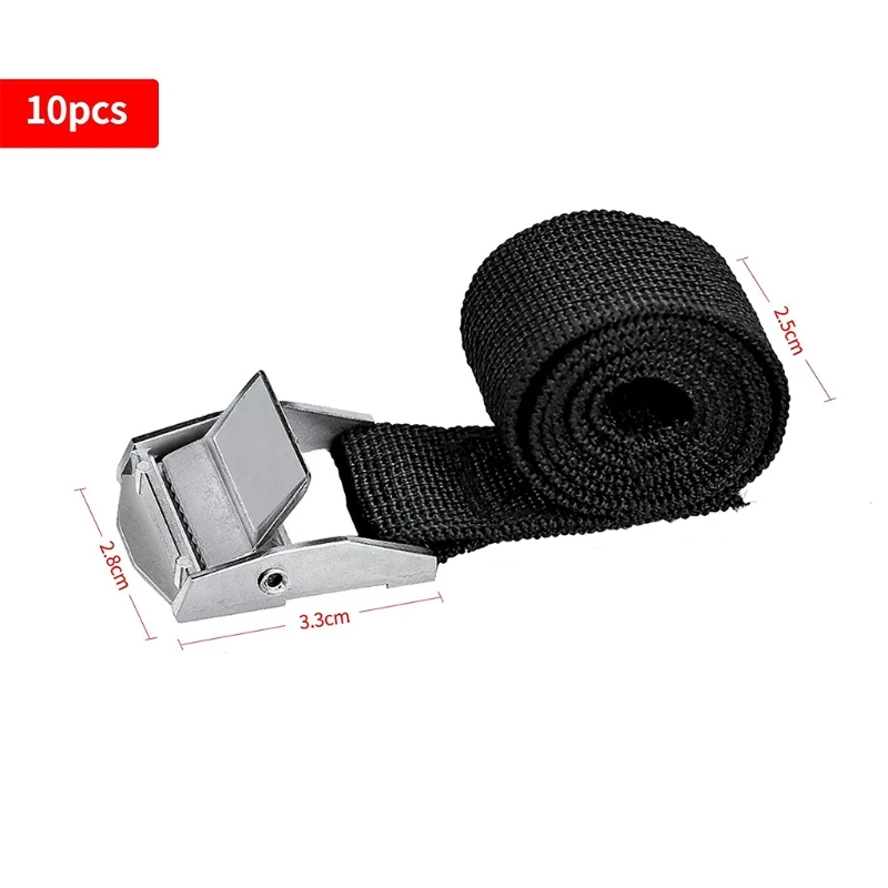 Cinghie A Cricchetto Con Fibbia 6 Pezzi – 65x2,5 Cm, Regolabili, Per Moto, Bici, Auto E Bagagli