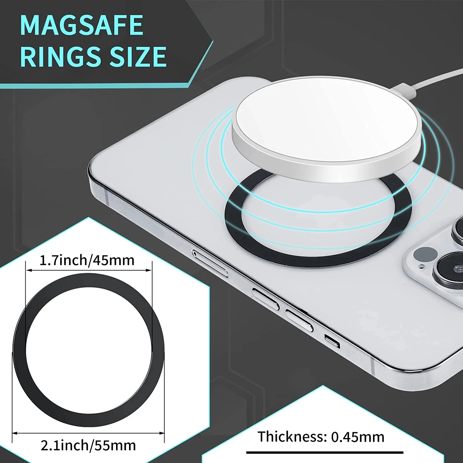 30pcs for Magsafe Magnetic Plate Ring Universal Metal Sticker Support  Wireless Charger Metal Plate Sheet for Magnet Car Holder - AliExpress