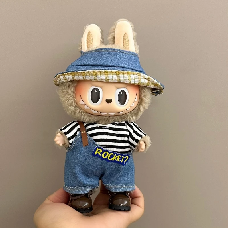Labubu V1/V2 Doll Clothes Set – Skirt Overalls, Strap Pants & Accessories