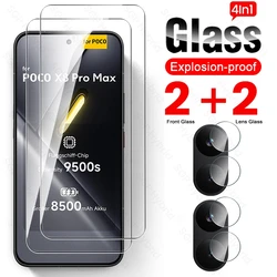 Premium 9H Tempered Glass Screen Protector - Poco X8 Pro 5G (4In1 2Front 2Lens)