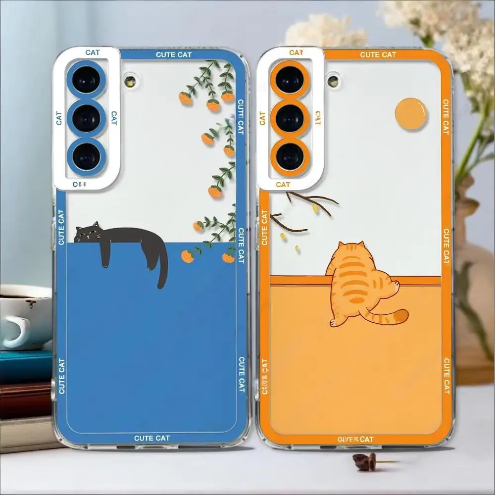 Cut Cartoon Cat Phone Case For Samsung Galaxy S26 S23 S24 S22