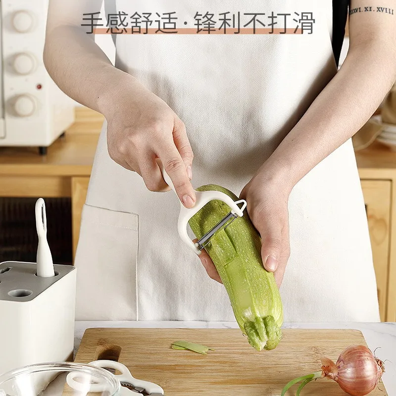 New Xiaomi Youpin Kitchen 6-piece Set of Peeling Knife Fruit Melon Planer Auxiliary Food Tool Combination Set with Storage Seat 4