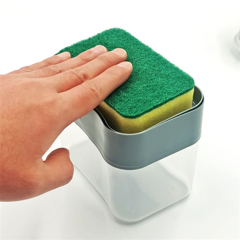 Soap Dispenser Dish Soap Dispenser for Kitchen Liquid Soap Dispenser with Sponge Holder Sponge Caddy Pump Manual Pump