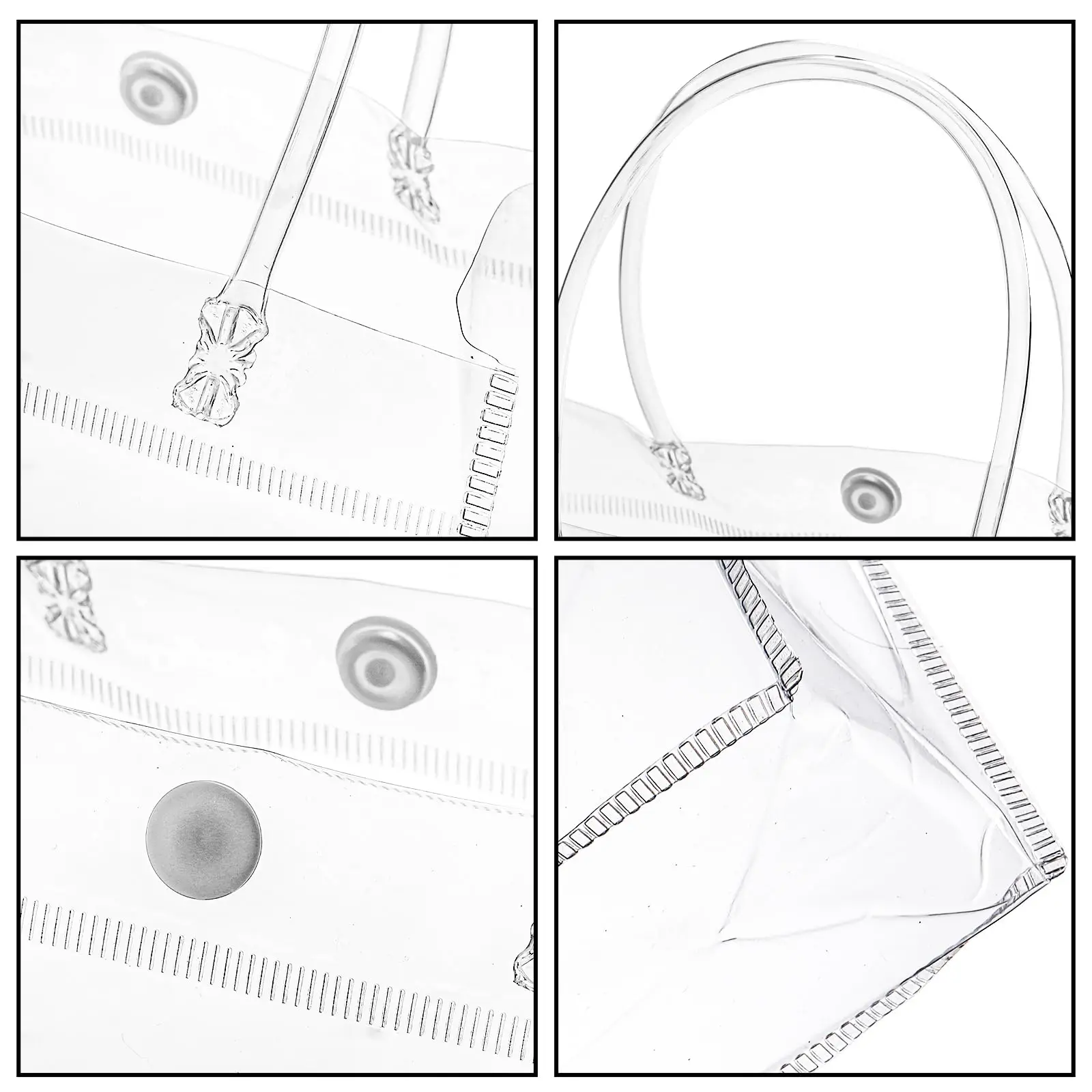 10-100 Pcs Clear Plastic Gift Bags with Handle Transparent Gift Bag Reusable Tote Bag PVC Goodie Bags for Wedding Party Supplies