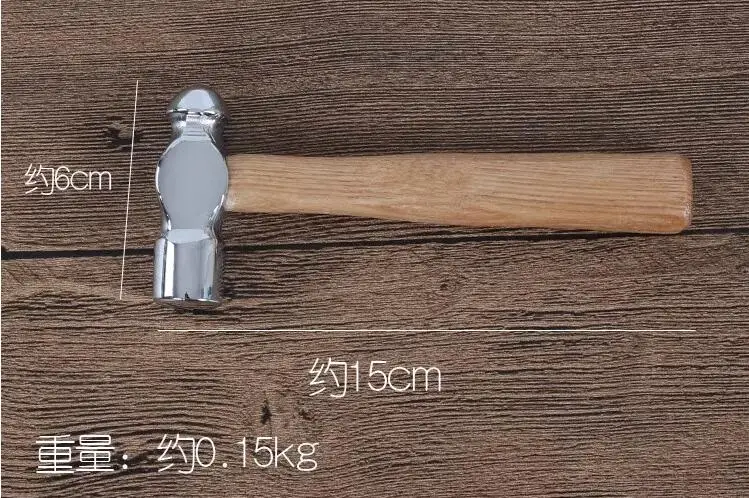 155mm long Leather craft tool jewelry making needs Mini Ball Peen Hammer Wooden Handle Drop Forged Steel Head