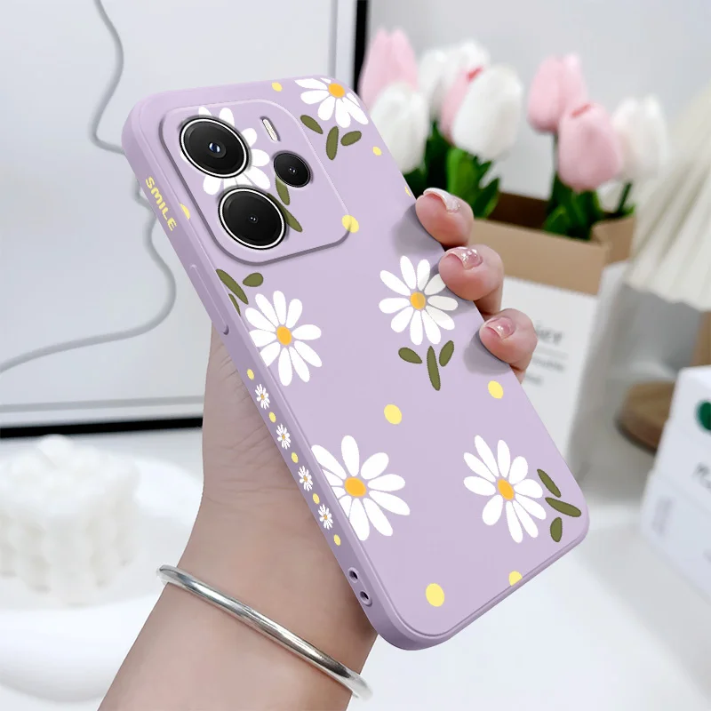 Elegant Daisy Liquid Silicone Phone Case - Enhanced Protection & Style