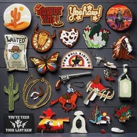 Hemp Rope Embroidered Patch – Western Bounty Hunter Cow Head Iron-On Cloth Sticker for Denim, Bags & DIY Decoration