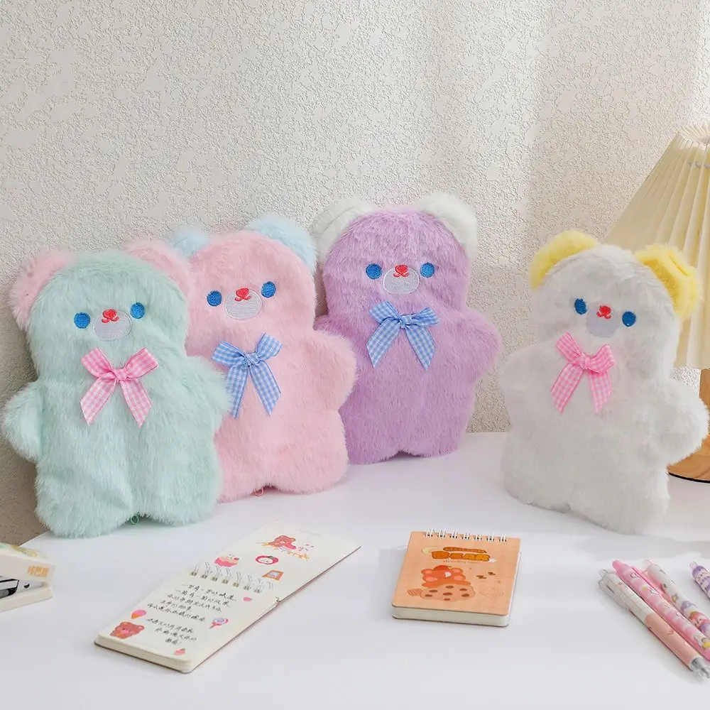 

Korean Style Stationery Bags School Supplies Kawaii Bear Pencil Pouch Desktop Storage Bag Plush Pencil Bags Student Storage Bag
