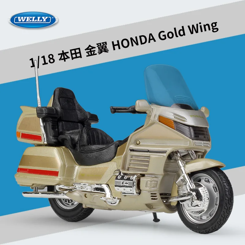 

New WELLY 1：18 HONDA GOLD WING Motorcycle Model Simulated Alloy Toys Motorcycle Model Collection Decoration Boy Birthday Gift