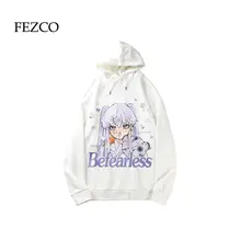 

FEZCO 2022 Anime Pain Printing Be Fearless Women Hoodies Be Fearless Goth Girlish Cotton Hiphop Streetwear Bts Couple Clothes