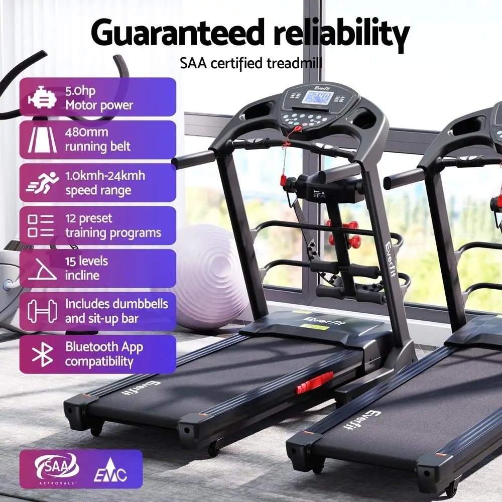 Everfit Electric Treadmill for Home Gym Fitness Exercise Machine with 480mm Massager