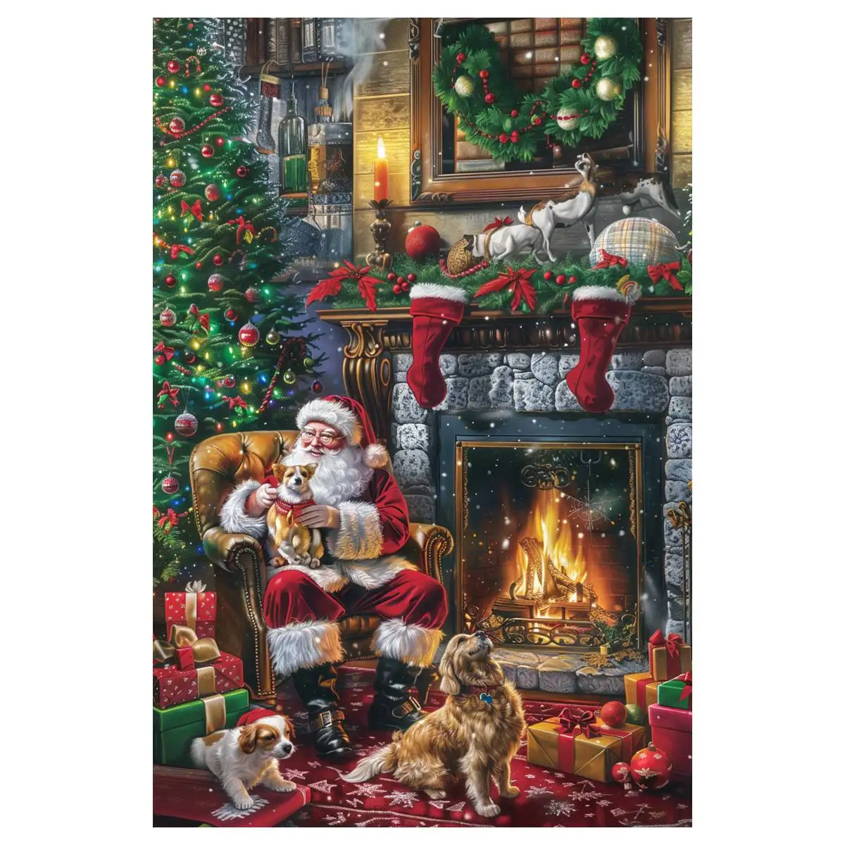1 Set 40x60CM/15,7x23,6ch Weihnachtsmann Kreuzstich-Set DIY-Set 11CT/14CT Stickerei-Set Öko-Baumwollfaden ThreadLux