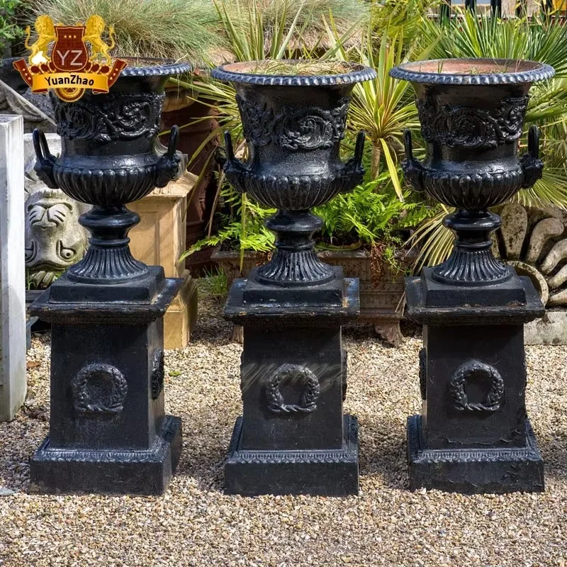 Gartendekoration für den Außenbereich, Metallhandwerk, Blumentopf aus Gusseisen