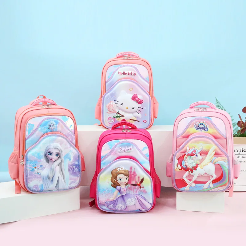 Disney Frozen School Bags For Girls Boys Elsa Spider Man Primary Student Shoulder Orthopedic Backpack Large Capacity Mochilas