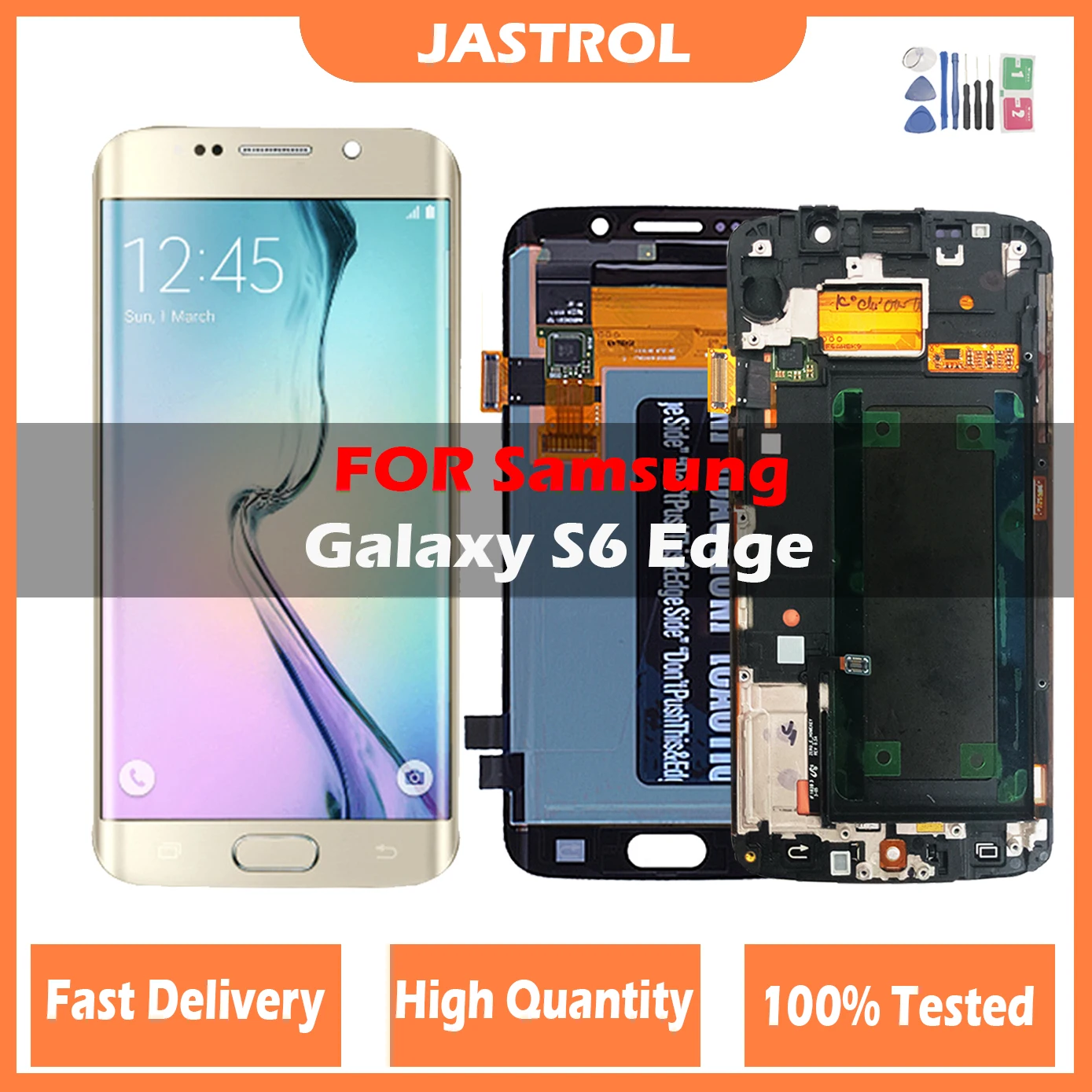 Display Lcd Amoled Da 5.1 ''Con Cornice Per Samsung Galaxy S6 Edge G925 G925F Lcd Touch Screen Digitizer + Tools